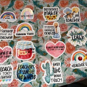 Teacher Sticker Bundle Set of 15 Teacher Appreciation Tracher Gift