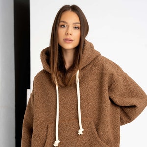 Teddy material hoodie outlet