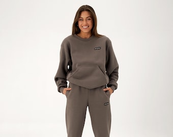 Oversized sweat suit, Tracksuit for women, Casual set, Jogger sweats suit set, Hoodie, Pants, Certified cotton, Holiday wear