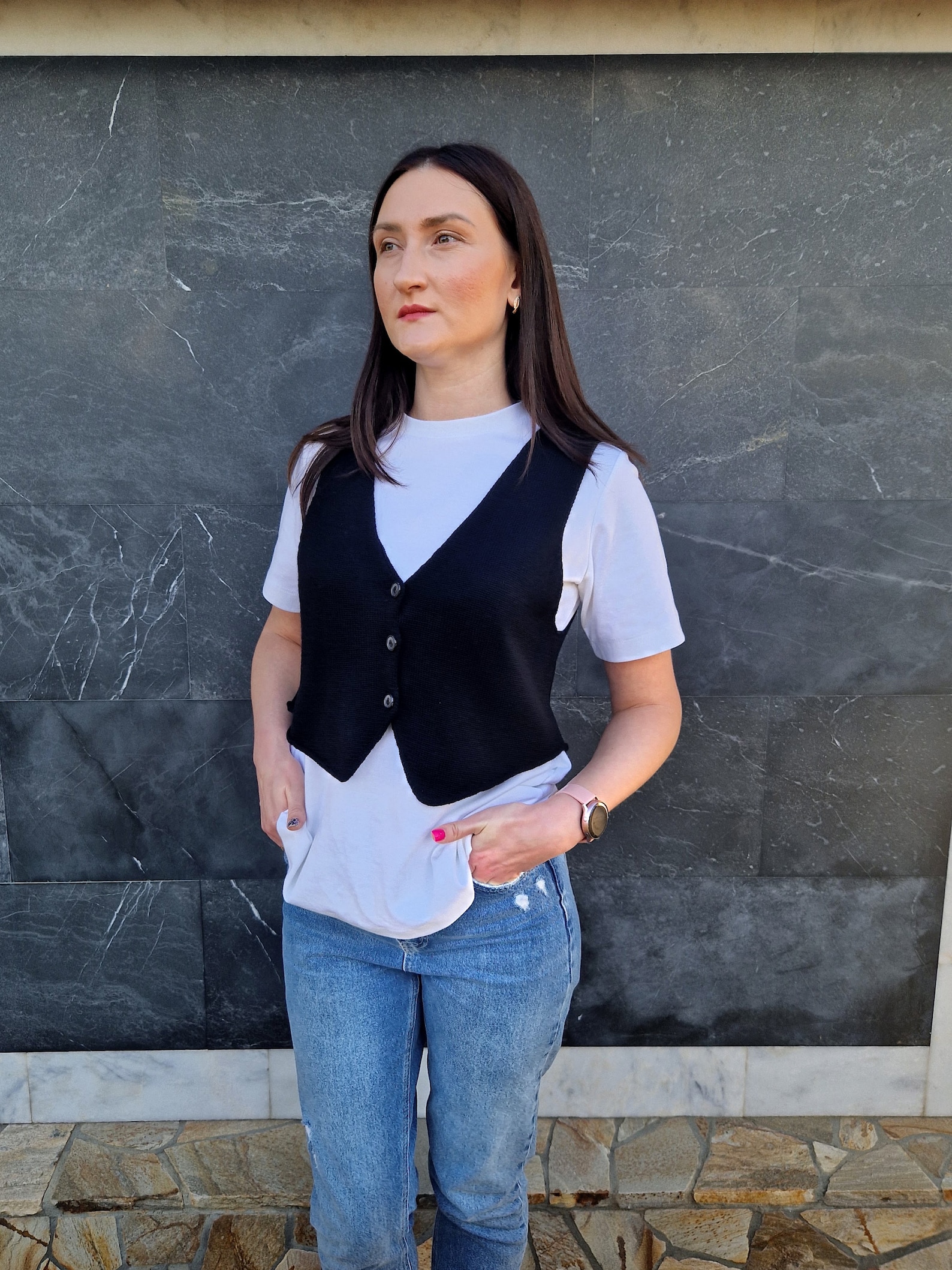 Western Style Black Knit Vest Merino Wool Suit Waistcoat. Classic — free download
