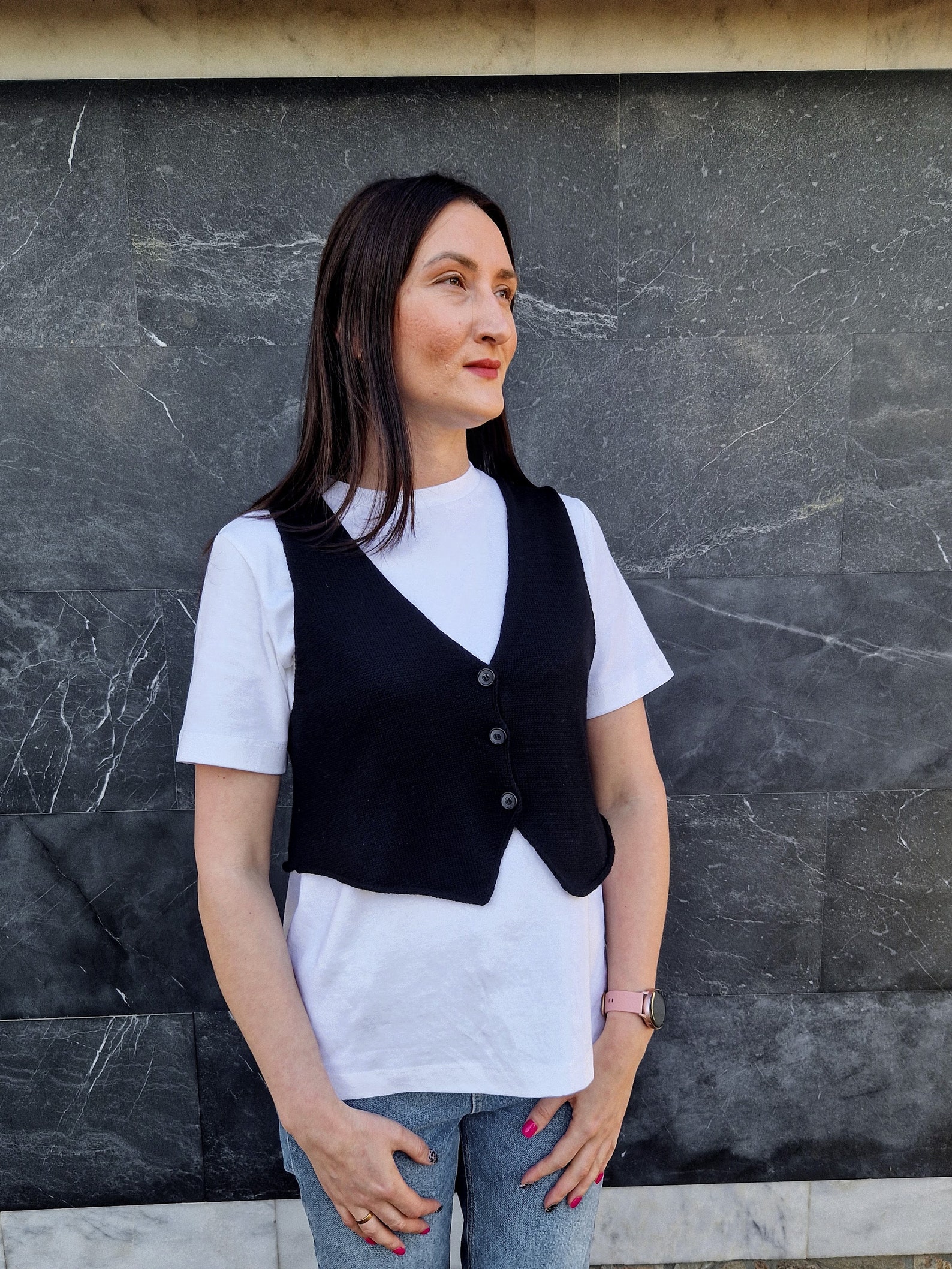 Western Style Black Knit Vest Merino Wool Suit Waistcoat. Classic — free download