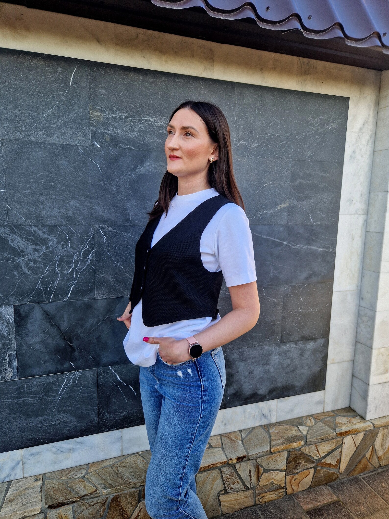 Western Style Black Knit Vest Merino Wool Suit Waistcoat. Classic — free download