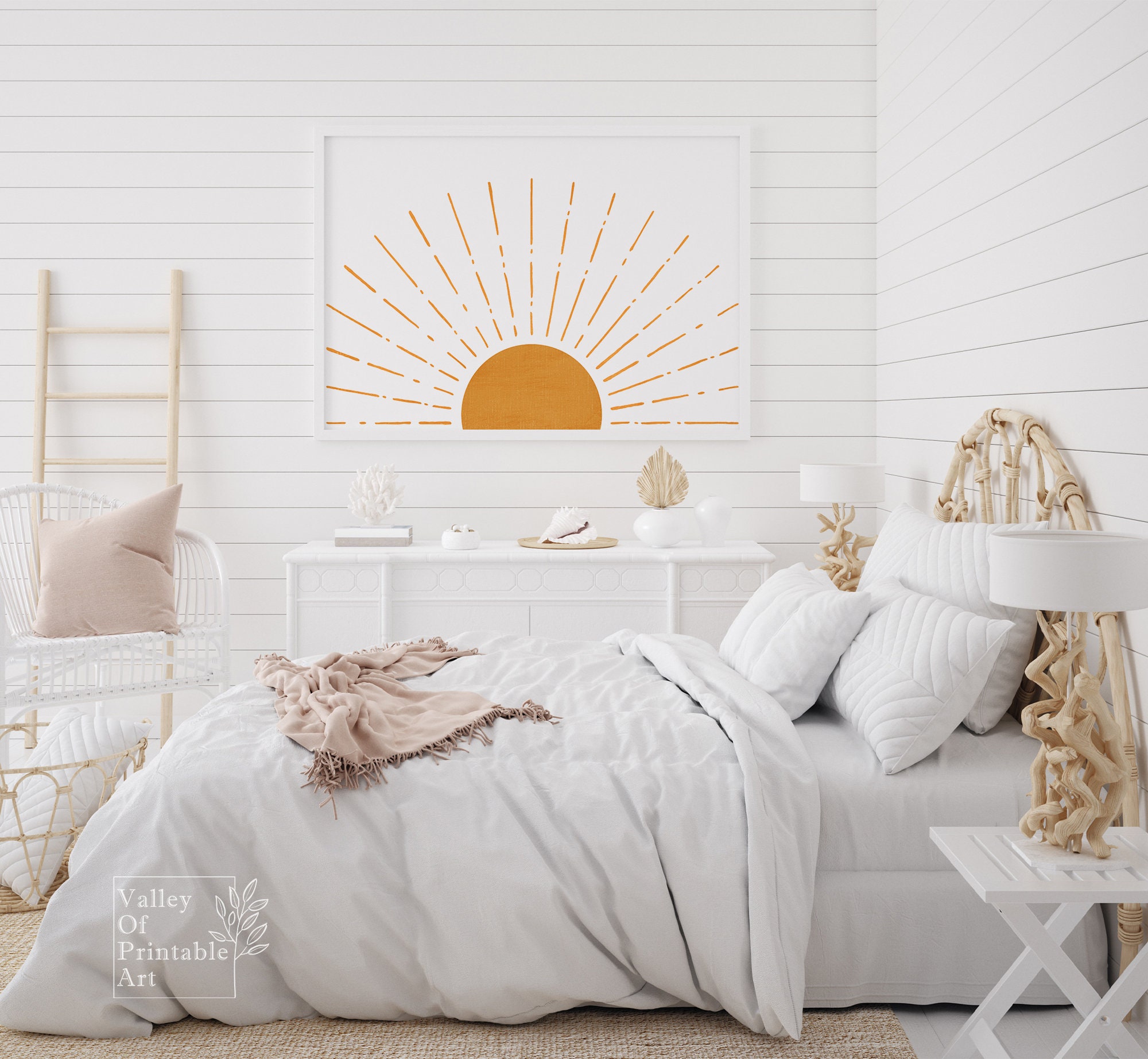 Impresión sunburst arte de la pared del sol decoración de la | Etsy