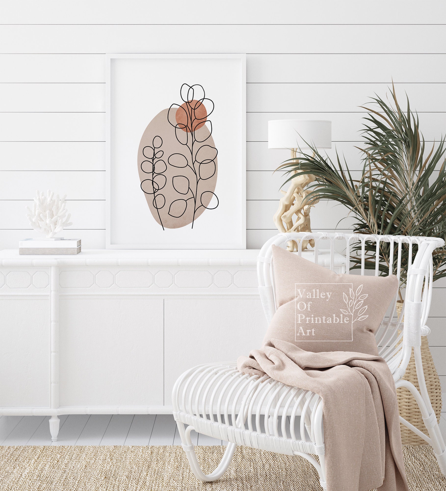 Minimalist Wall Art Line Drawing Plant Print Bedroom Wall ...
