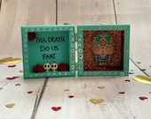 Love Nicho, Valentines gift, Love token, Nicho, Mexican Nicho, alternative valentines, love heart, Love, Mexican folk art, skull, sugar skul