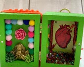 Love Nicho, Valentines gift, Love token, Nicho, Mexican Nicho, alternative valentines, love heart, Love, Mexican folk art, skull, sugar skul