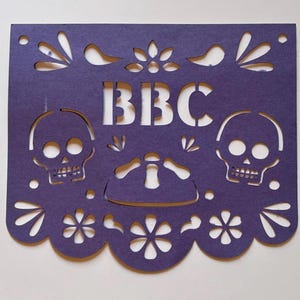 Personalised papel picado, altar, personalised mexican paper, personalised dia de muertos, personalised day of the dead, ofrenda, pan muerto