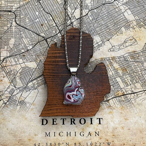 Fordite shops Michigan Hand Pendant medium