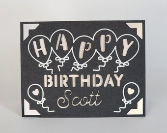 Customized Birthday Card - Balloons