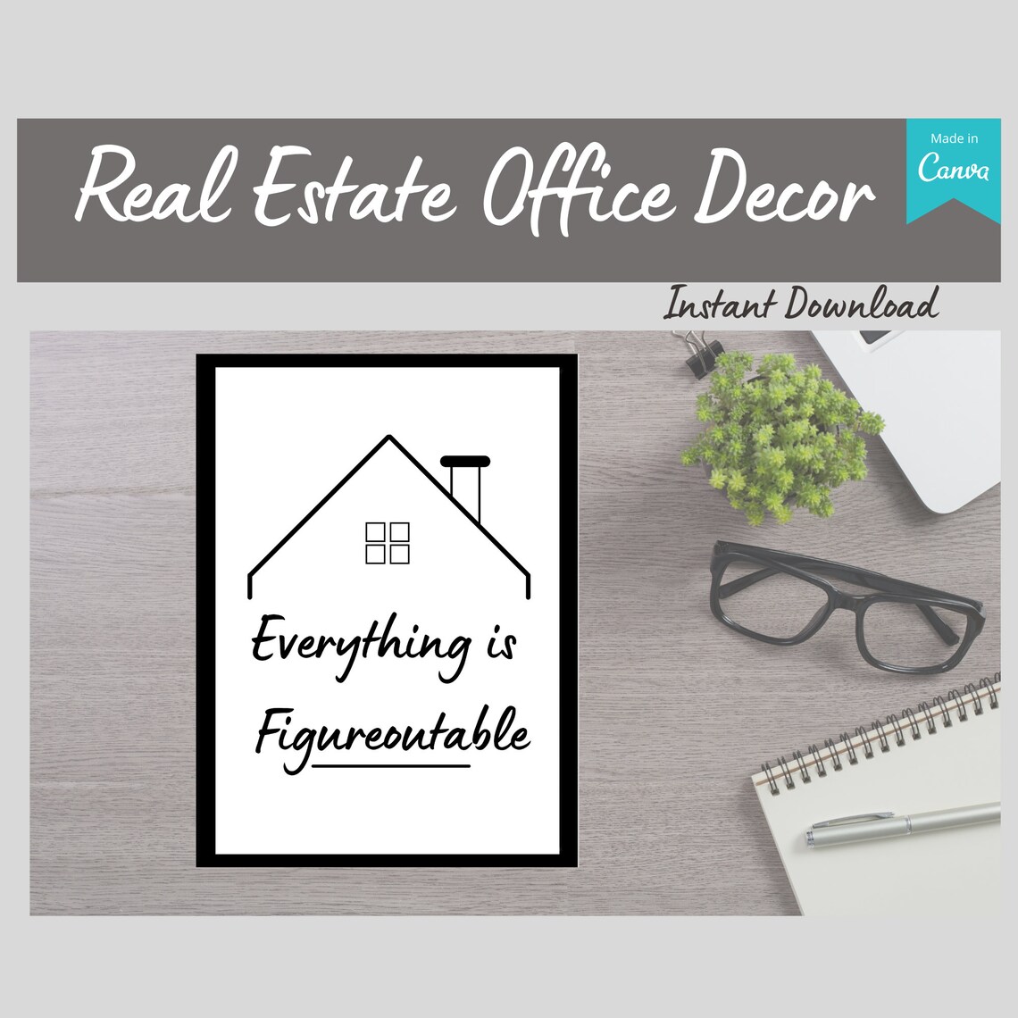 Real Estate Home Office Decor Real Estate Agent Wall Art Etsy