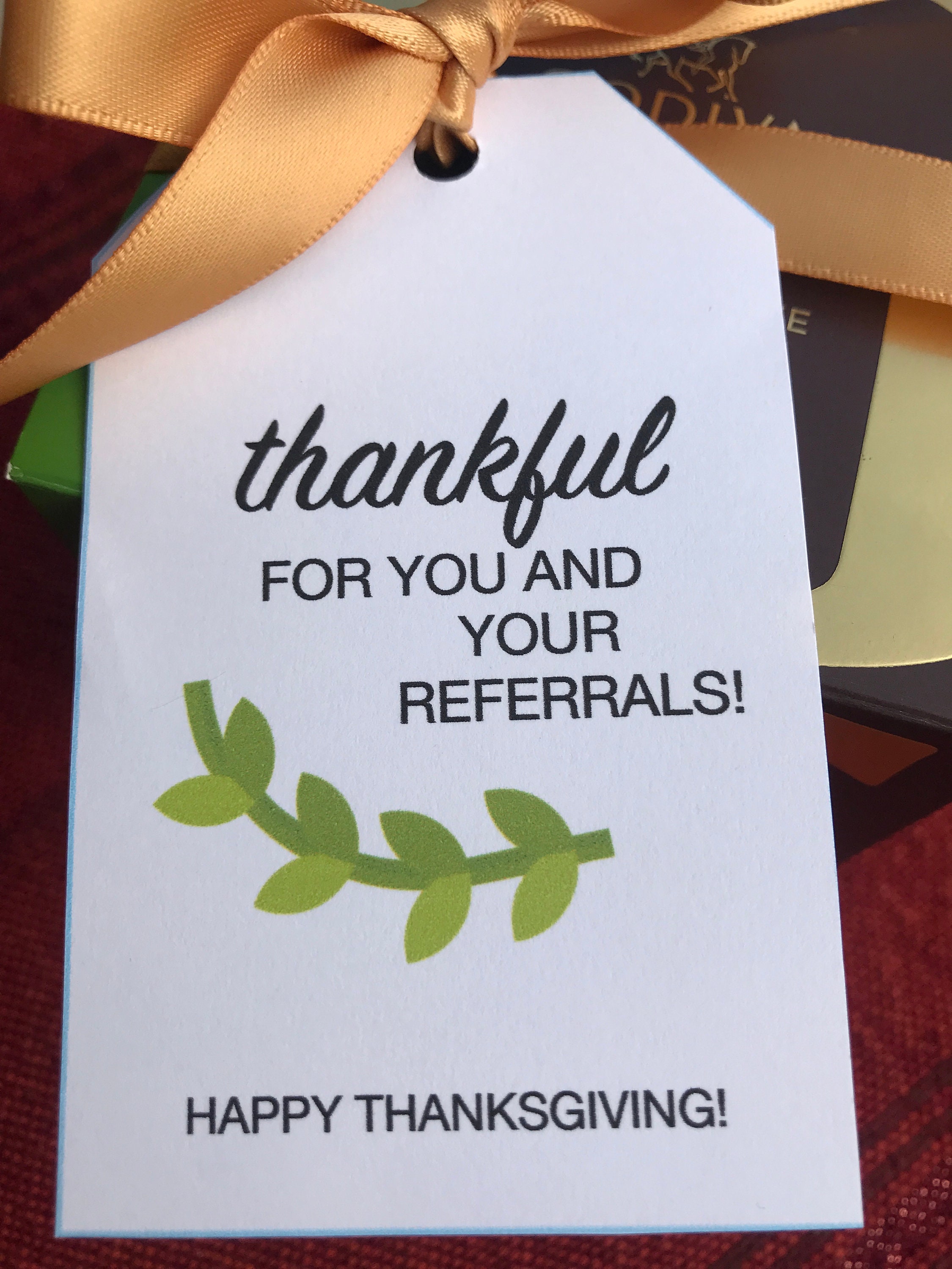 Thankful for you and your Referrals gift tag Happy Etsy