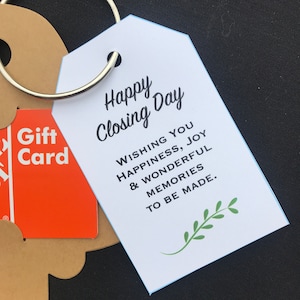 Happy Closing Day, Home Closing Gift, Real Estate Mortgage Real Estate Agent Tag, Pop by Tags, House Warming, Closing Gift Tag, Realtor Card
