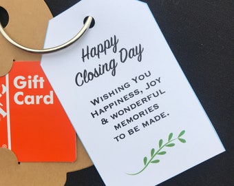 Happy Closing Day, Home Closing Gift, Real Estate Mortgage Real Estate Agent Tag, Pop by Tags, House Warming, Closing Gift Tag, Realtor Card