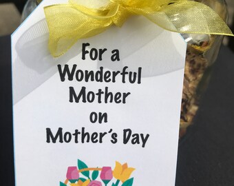 SET of Mother's Day Gift Tags, Attach Business Card, Client Greeting Tag, Pop By Tag, Real Estate Agent Marketing, Realtor Client Gift Tag