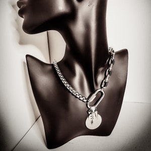 FUSIÓN de enlace de serenidad de ACERO INOXIDABLE, Amuletos de letras personalizables, Amuletos de púas, Hipoalergénico, Unisex, Idea de regalo