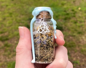 Healing Spell Jar | Peace & Health Blessing | Green Witch Intention Jar