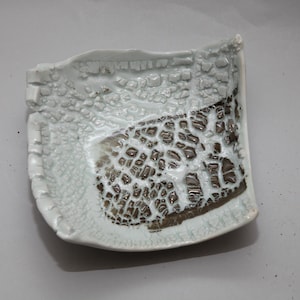 Small Ceramic Dish / Handmade Pottery / Jewelry or Trinket Tray / Spoon Rest / Small Handmade Dish For Salts or Sauces / 5&quot;Wx5&quot;Dx2&quot;H