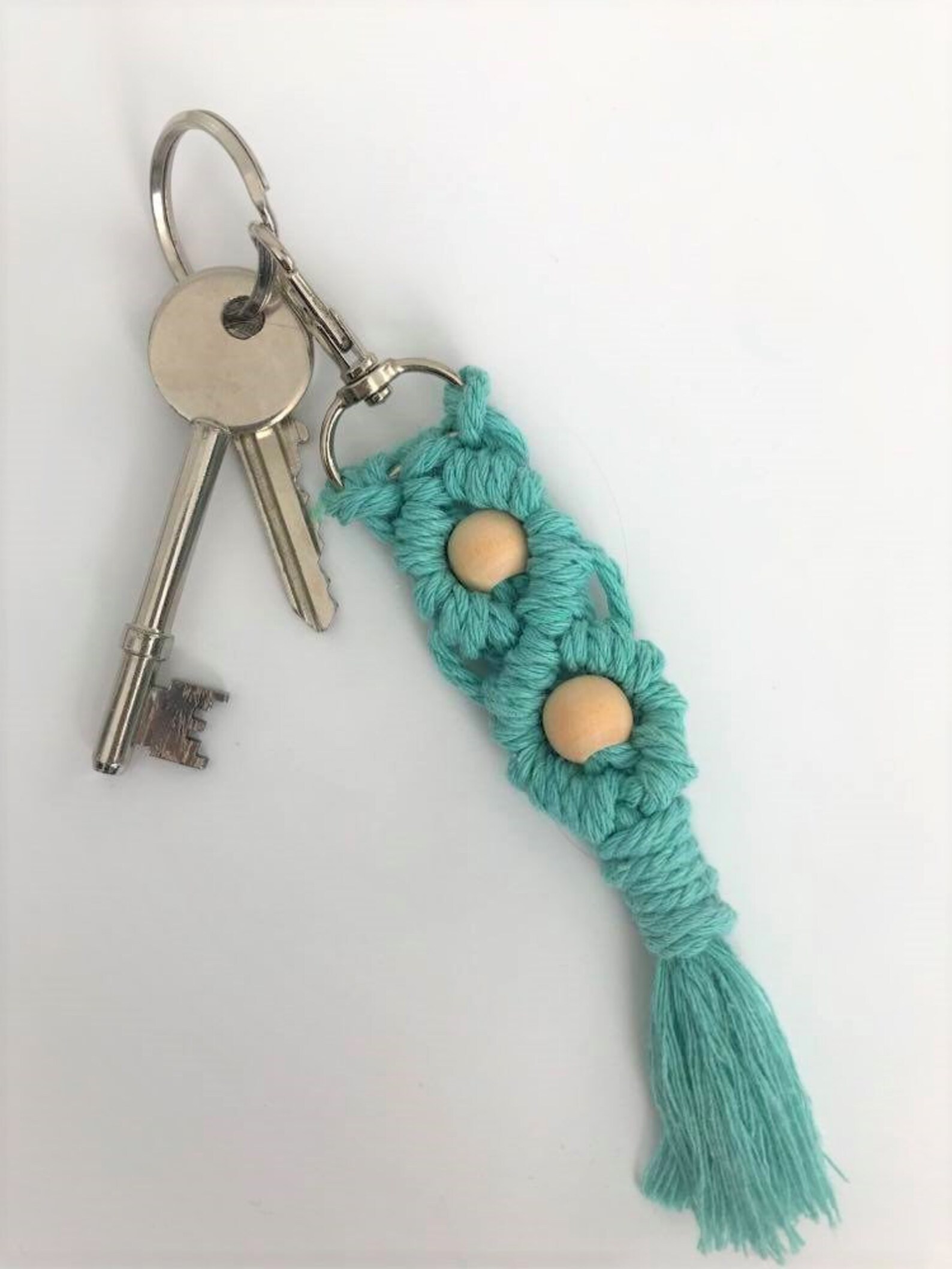 Macramé beaded Keyring Handmade Keychain Etsy