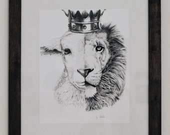 Lion and Lamb Print