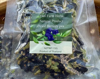 Blue Butterfly Pea Flower Handpicked/Clitoria ternatea  Dried Herb /Blue Tea Flower /Turns Tea Blue