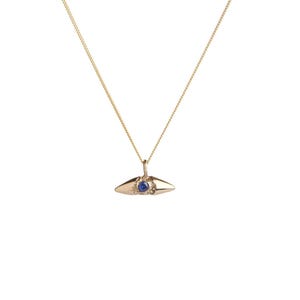 Pingente de Espinho de Safira Azul - Ouro 9ct