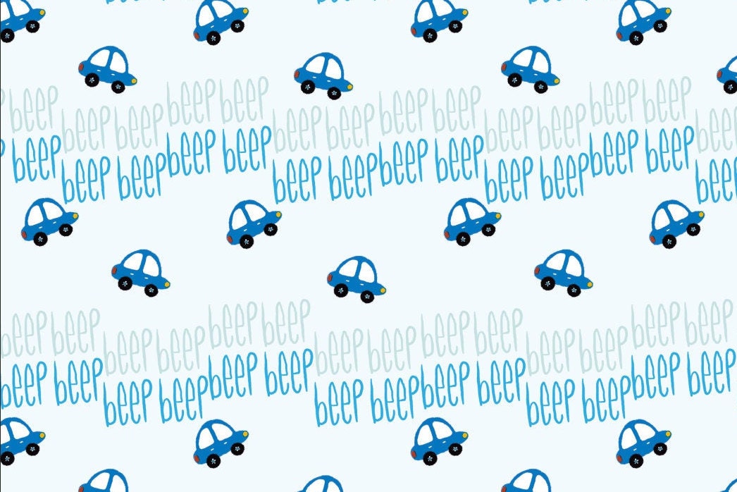 BEEP BEEP Hand Drawn Seamless Patterns, Two Pack: White/light Blue - Etsy