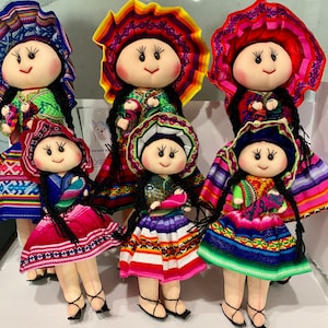 Peruvian Cusco Handmade  Rag Doll with Inca Fabric