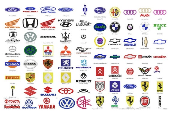 Car Company Logos Embroidery Designs Auto Logos Machine | Etsy