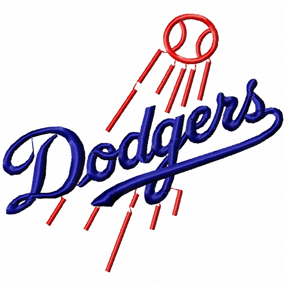 Dodgers Baseball Team Logo Embroidery Design 4 Sizes For Etsy