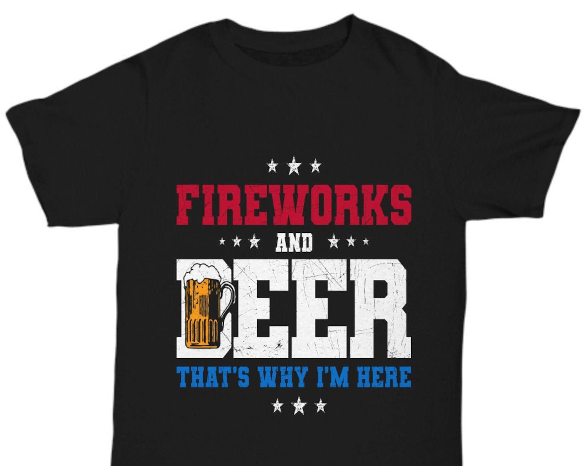 Discover Fireworks And Beer 4th Of July Fourth Born In The USA Black Tshirt