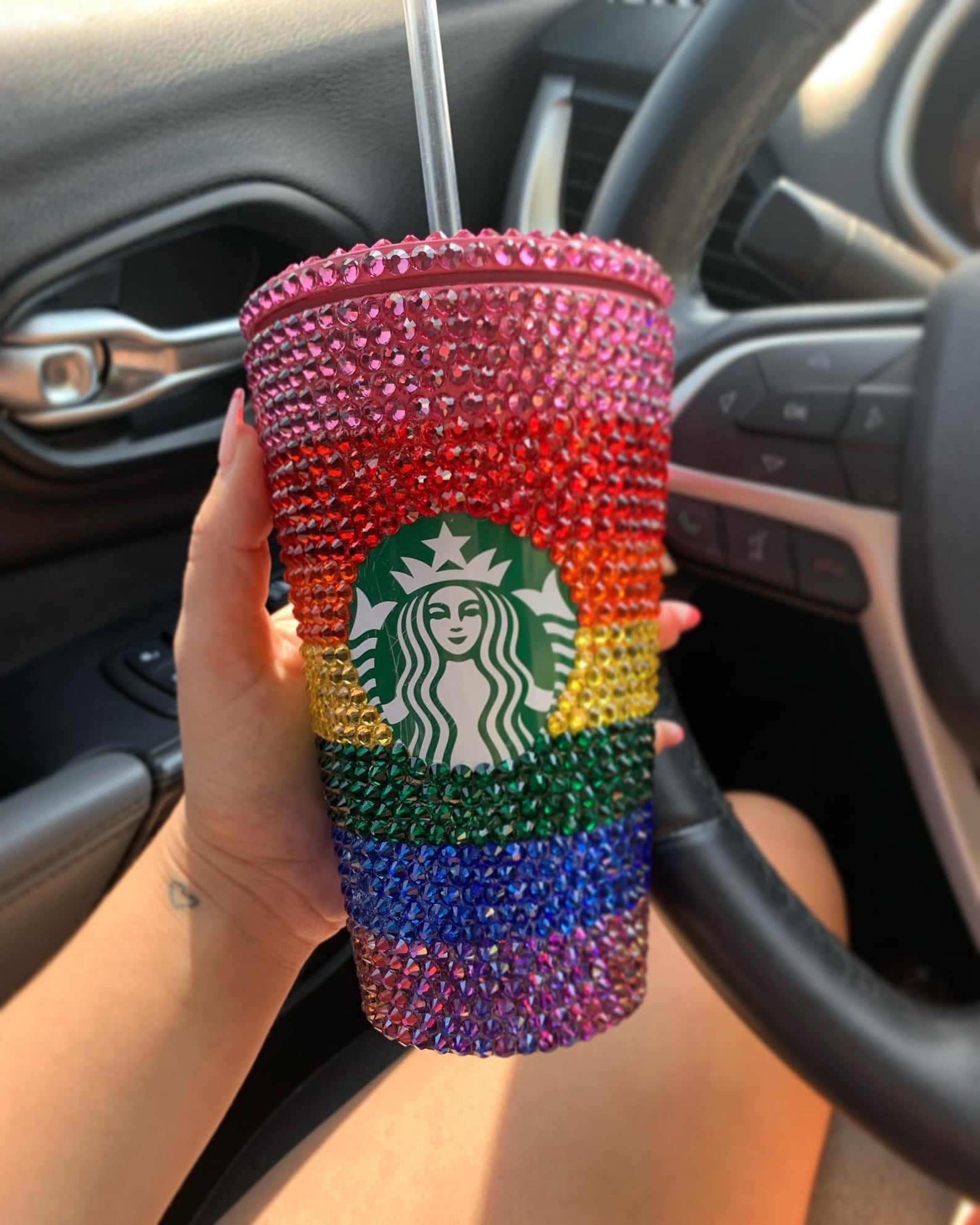 Rainbow Bling Tumblers // Rainbow Cups /Starbucks Pride Cup / Etsy