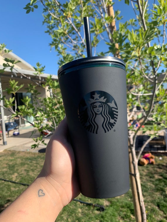 Starbucks Matte Black Tumbler // Matte Black Starbucks cup // Etsy