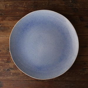 Piatto piano grande in ceramica giapponese fatta a mano con smalto maculato