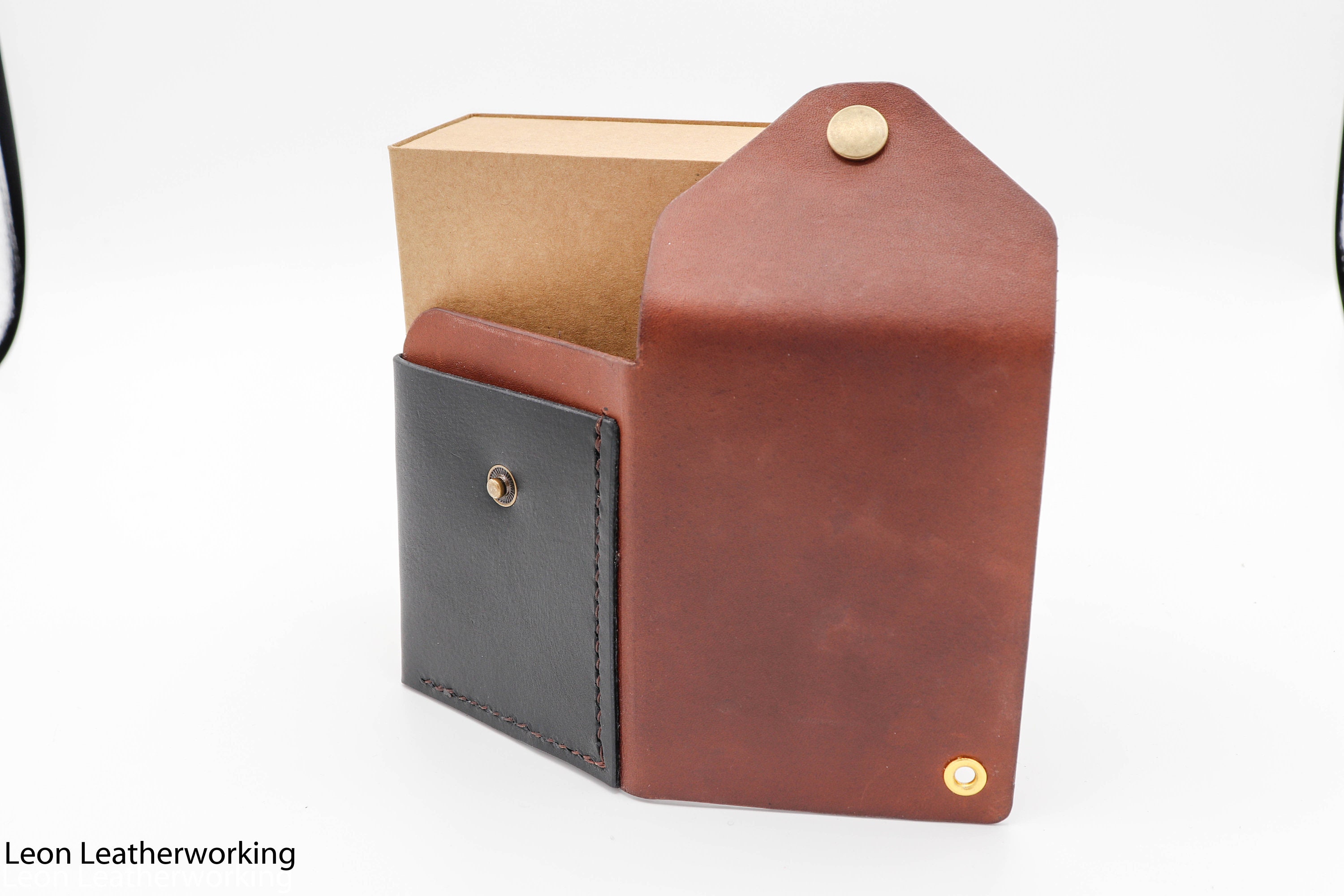 Minimal wallet front pocket in full grain veg tan leather Etsy