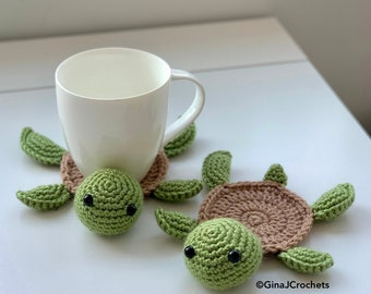 Crochet Turtle Coaster PDF PATTERN