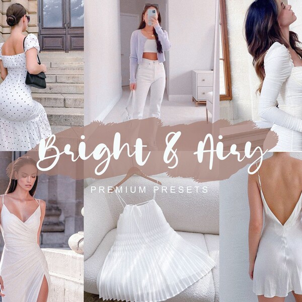 10 Bright and Airy Lightroom Presets for Mobile and Desktop, Light Presets, Creamy Presets, Light and Airy, Natural Light, Soft White