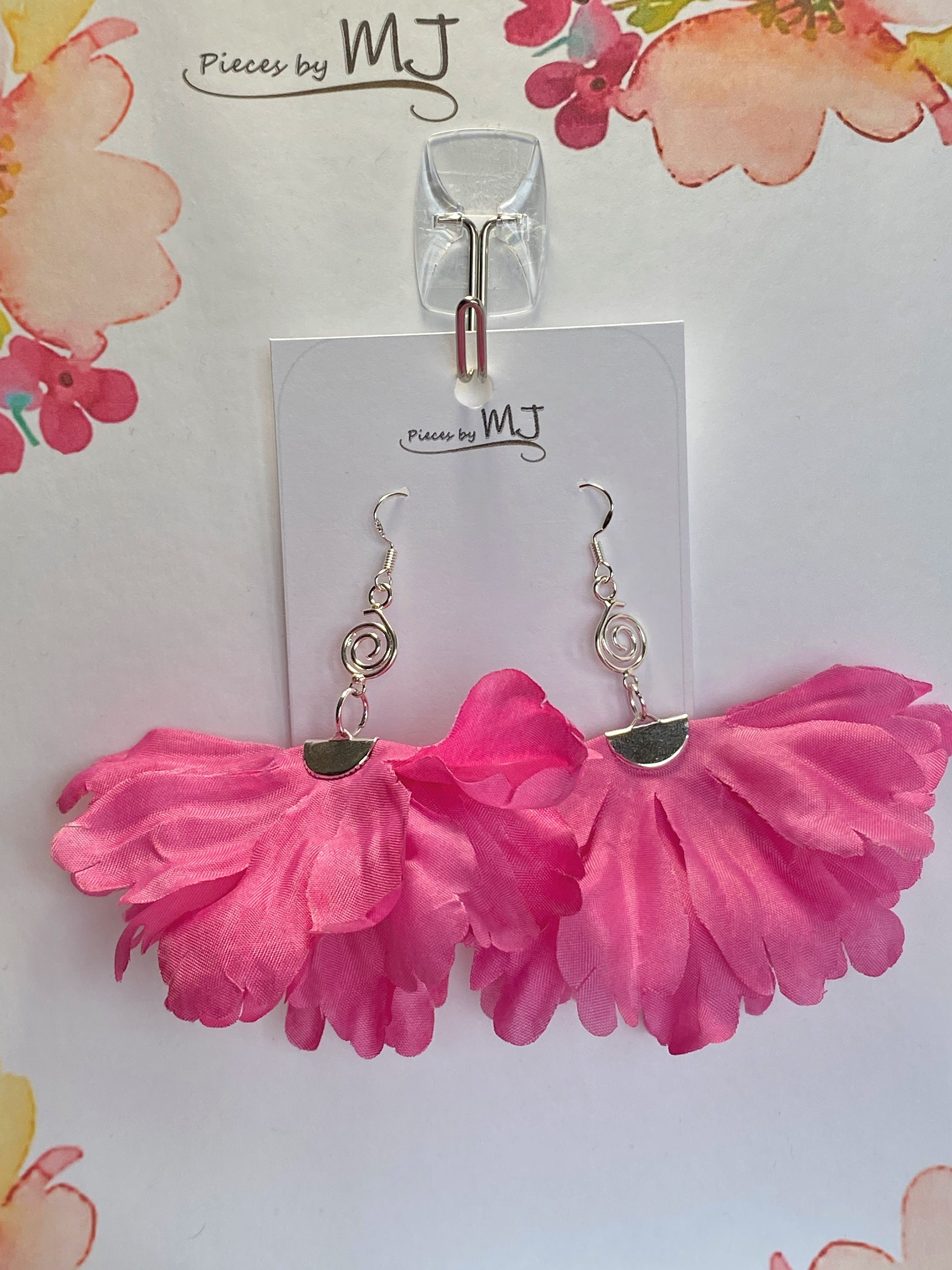 Your choice of pink orange yellow flower petals dangle | Etsy
