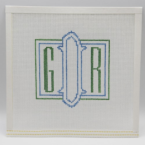 Custom Monogram Needlepoint Canvas Etsy