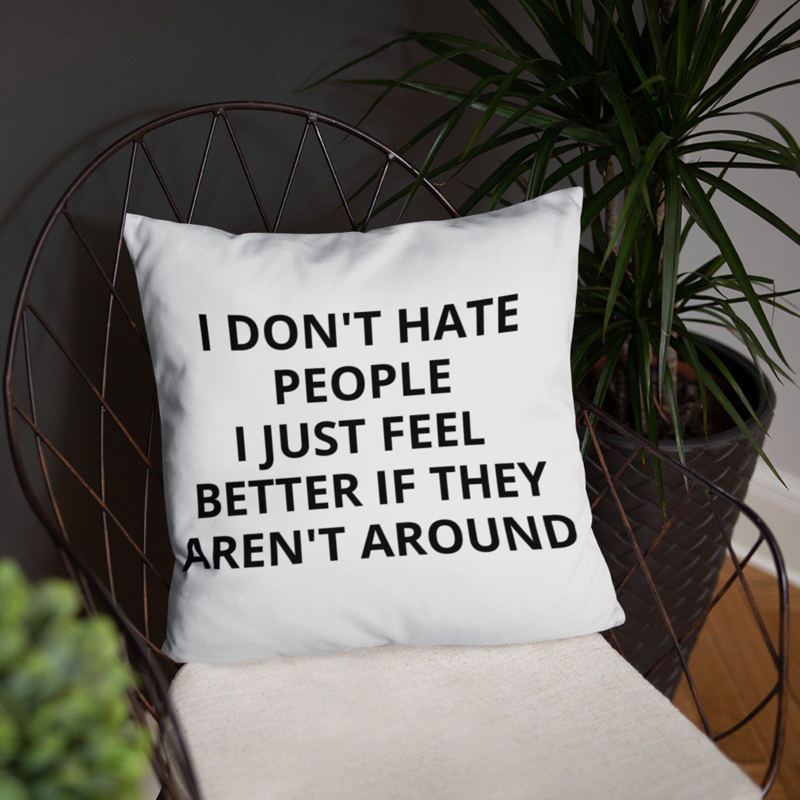 I Don't Hate People Pillow My Home Is My Sancuary Funny Etsy