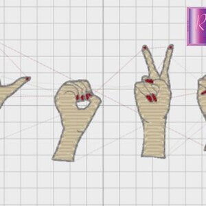 Embroidery designs, American Sign Language , embroidery files, ASL embroidery designs, digitize designs, love embroidery, valentine digitize