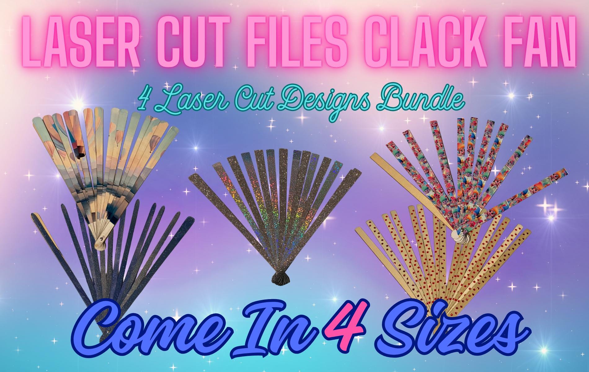 Clack Fan Ribs Laser Cut Files, Clack Fan, 4 Sizes & 4 Design, Laser Cut Ribs, Custom ...