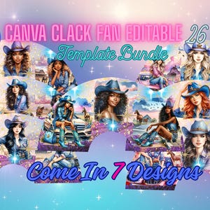 7 Editable Clack Fan Template, Canva Template, Clack Fan, Sublimation DIY, Hand Fan, PNG Clack Fan Template, 26x12, 33x16, 23x11, & 18x8.6