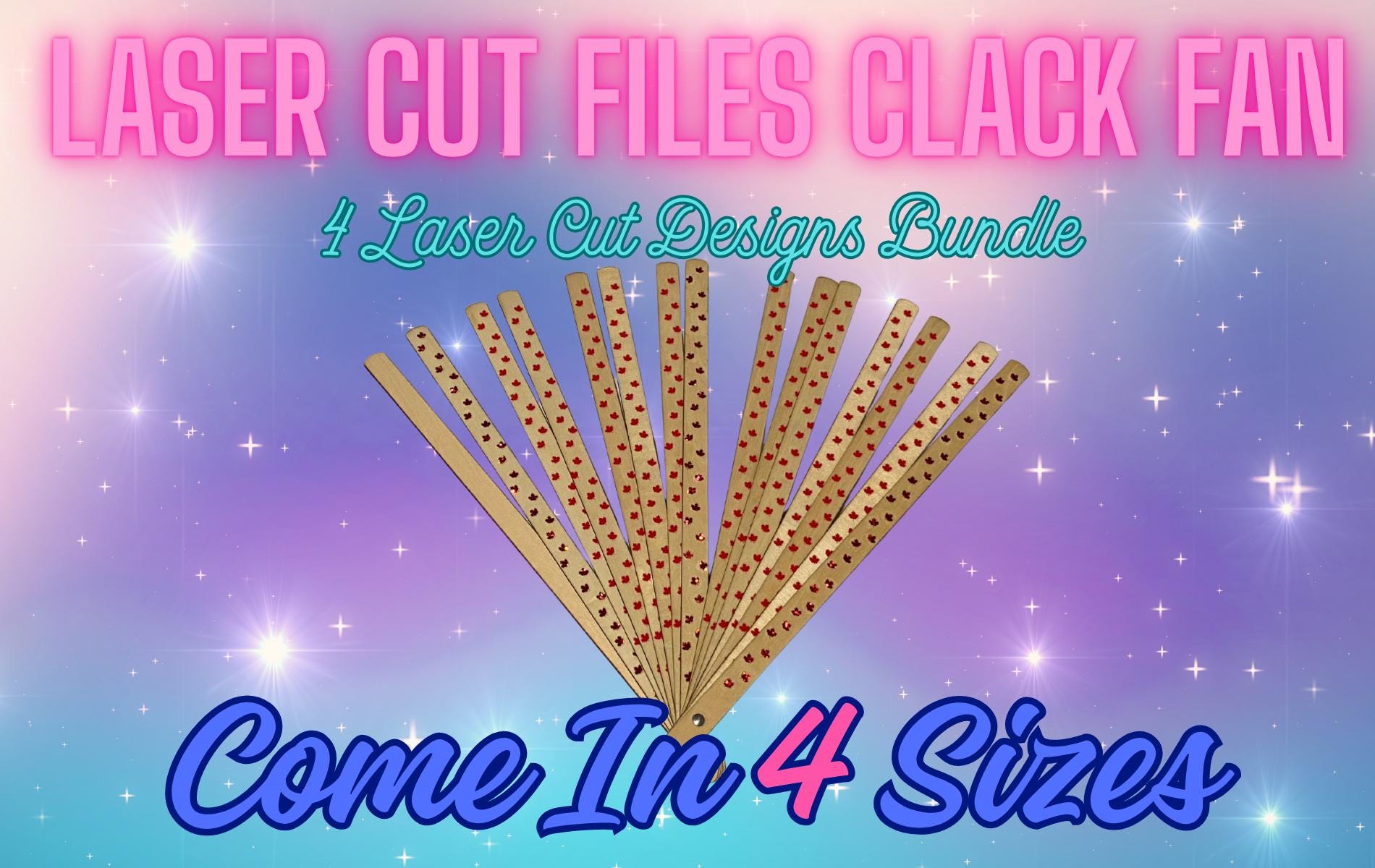 Clack Fan Ribs Laser Cut Files, Clack Fan, 4 Sizes & 4 Design, Laser Cut Ribs, Custom ...