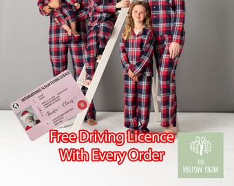 Tartan Weihnachts pyjamas, Weihnachts pyjamas, Weihnachts pyjamas, Weihnachts pyjamas, Weihnachts pyjamas, Passende PJs, Wir glauben, personalisierte Pyjamas