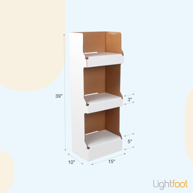 Collapsible Cardboard Storage Rack – 3-tier Display Shelf, Wood-free ...