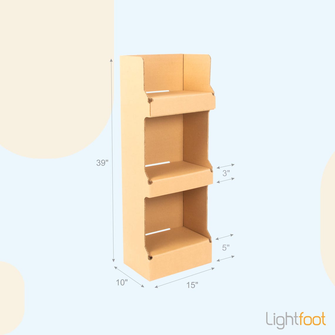 Collapsible Cardboard Storage Rack – 3-tier Display Shelf, Wood-free ...