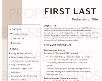 Neutral Resume Template with Attractive Wording