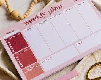 Weekly Planner Notepad with Tear Off Sheets