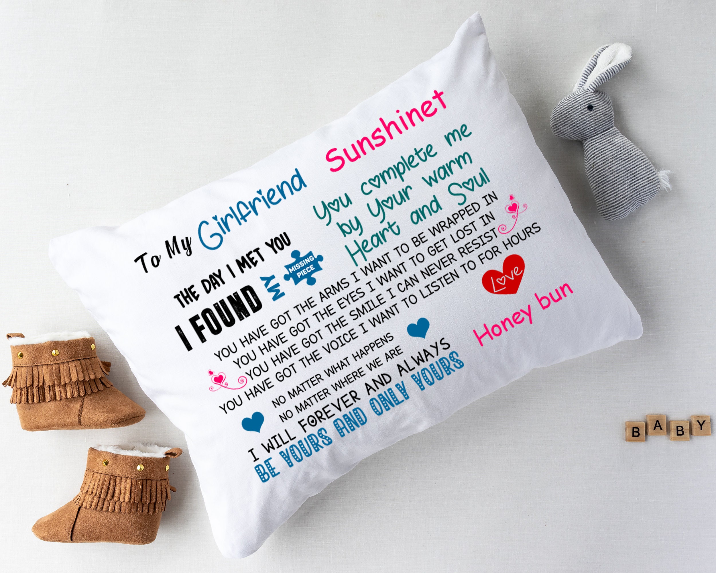 To My Girlfriend Personalised Pillowcase I Love You Etsy