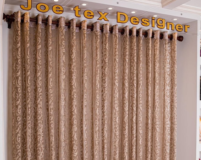 Egyptian Handmade Lace Curtains/ Beige color Fits area 118-160 inches x 98 Height